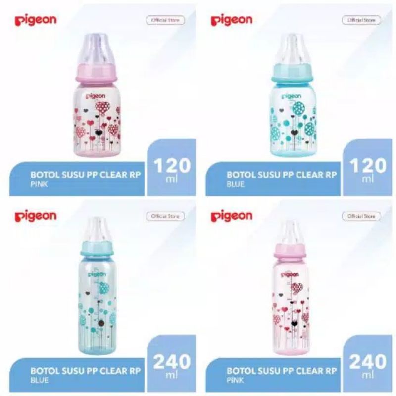 Botol Susu Pigeon Clear Pink Dan Blue