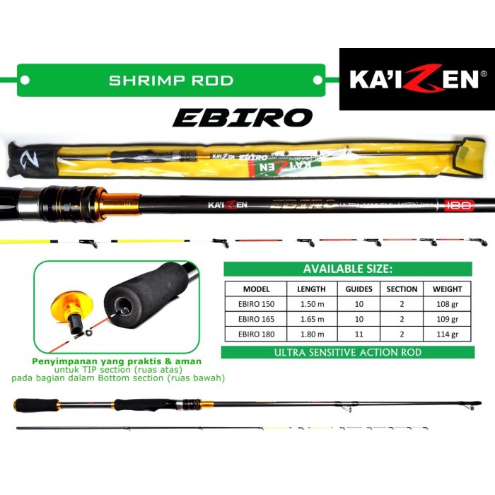Joran Pancing Rod KAIZEN SHRIMP EBIRO - 150cm