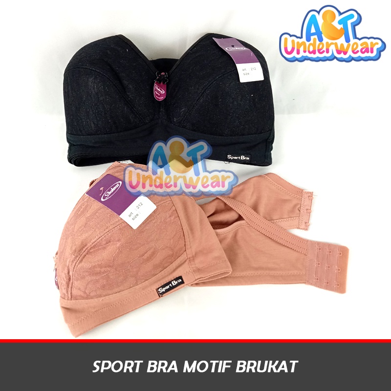 AT361-Bra Sport Motif Brukat/Bra Wanita Sport/BH Wanita Dewasa