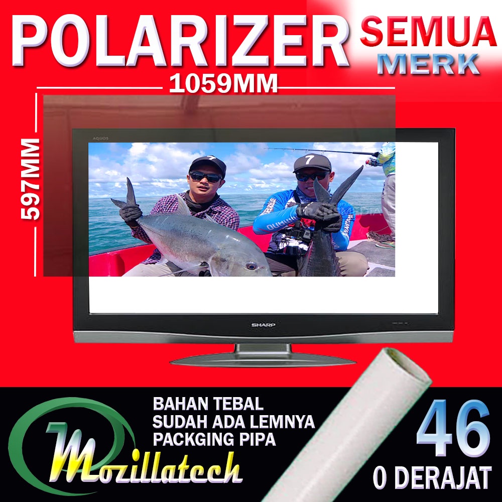 PLASTIK POLARIS POLARIZER TV LCD 46 INC 0 DERAJAT BAGIAN DEPAN BELAKANG POLARIZER LCD 46 INCH IN