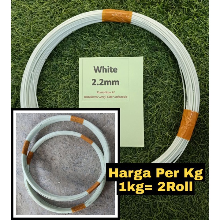 Ruji Fiber 2.2mm putih untuk sangkar, dongdang, layangan naga dll