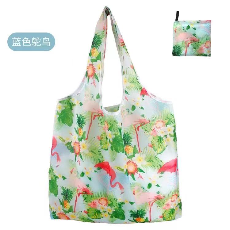 Eco Shopping Bag Reusable Waterproof Folding Handbag Flamingo Tour Grocery Bags 