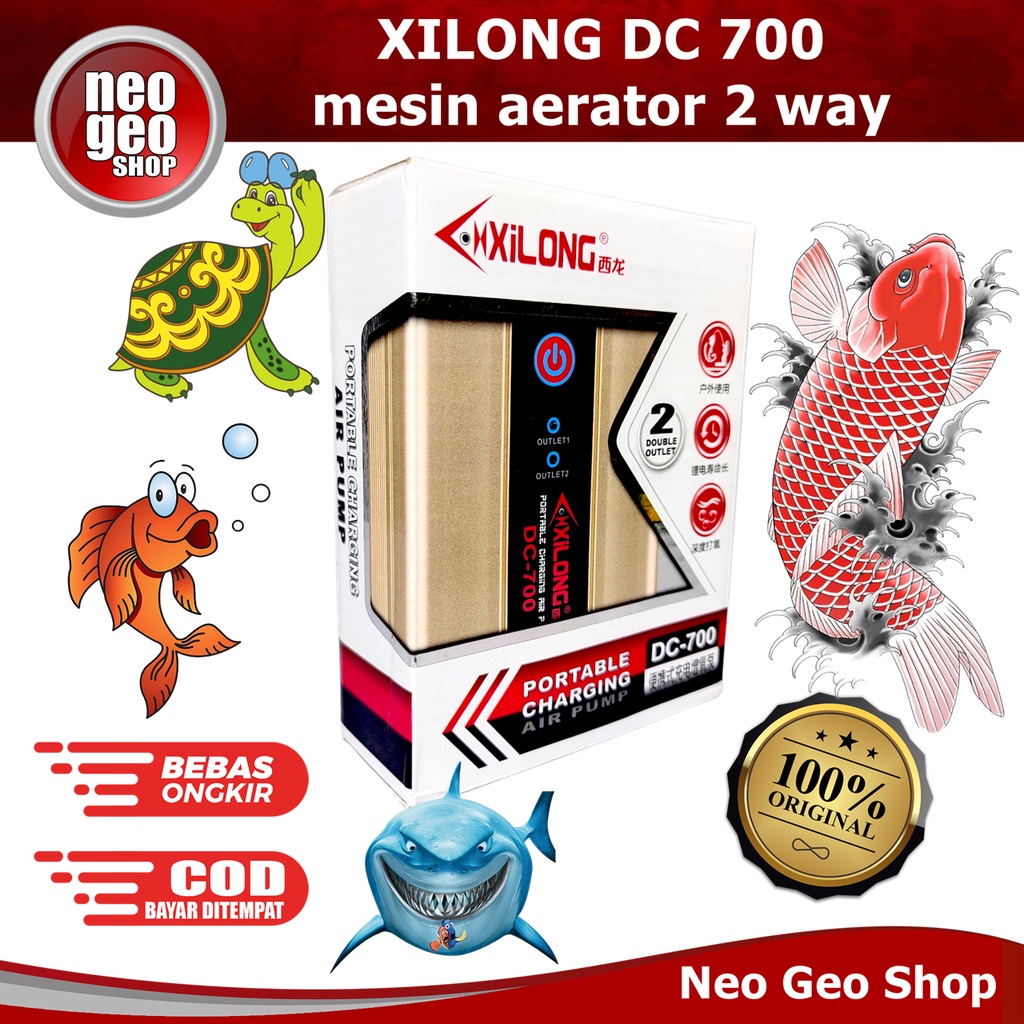 XILONG DC 700 DC700 PORTABLE CHARGING USB mesin aerator aquarium