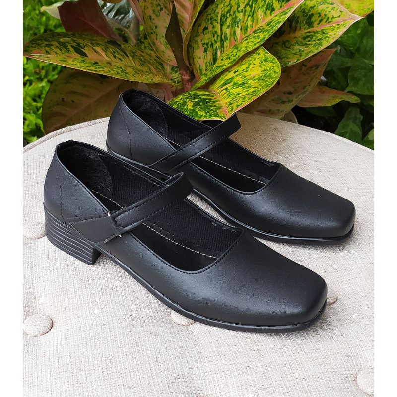 SEPATU PANTOFEL HITAM HAK 3CM PASKIBRA 36-40