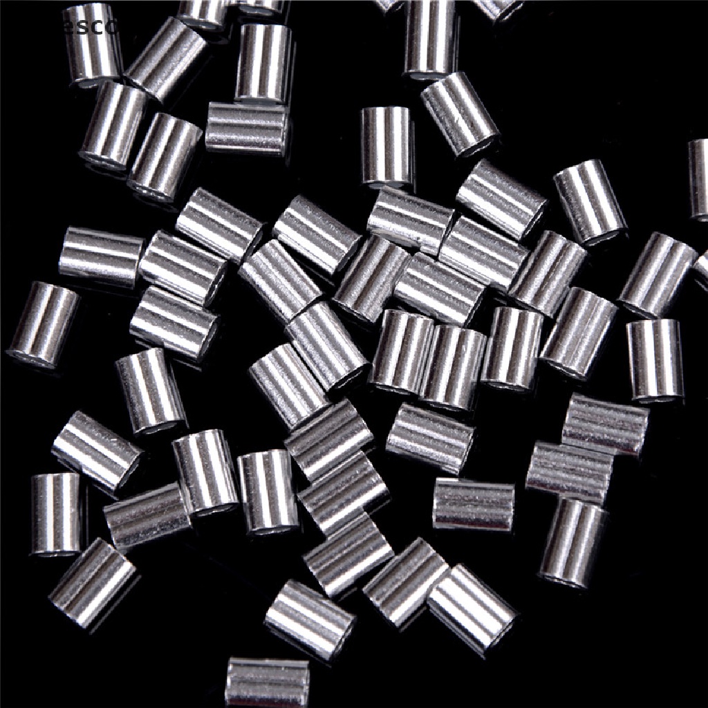 Yescool 50pcs 1.5mm Cable Crimps Aluminum Sleeves Cable Wire Rope Clip Fitting .