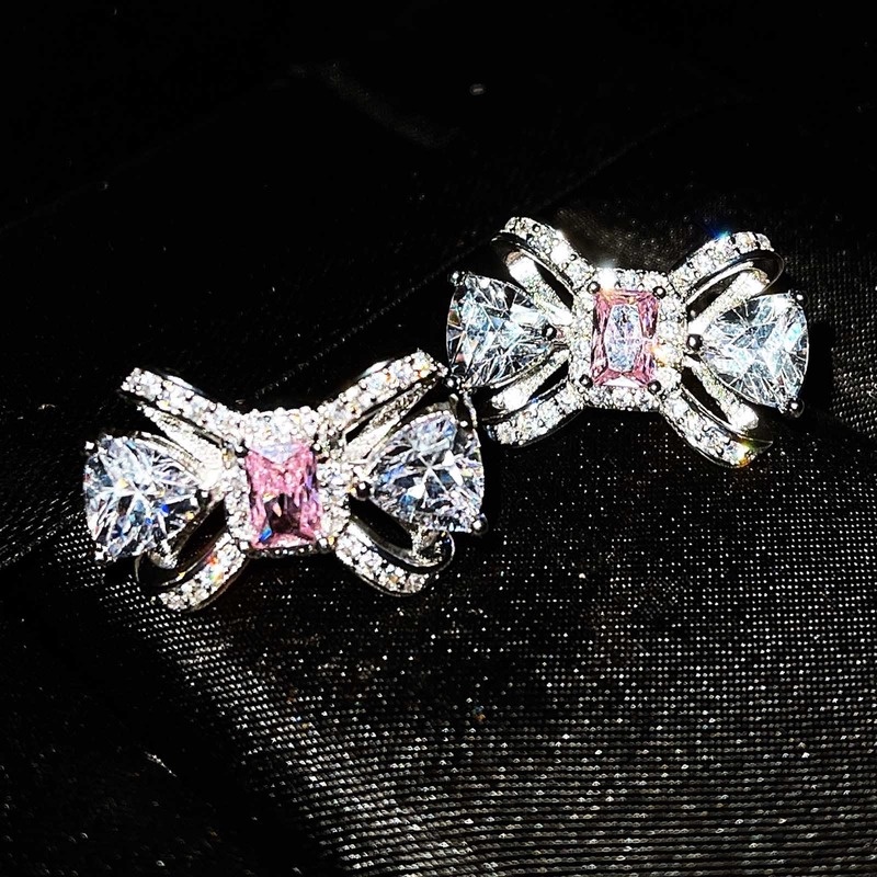 INS Cold Style Diamond Bow Color Matching Jewelry Set