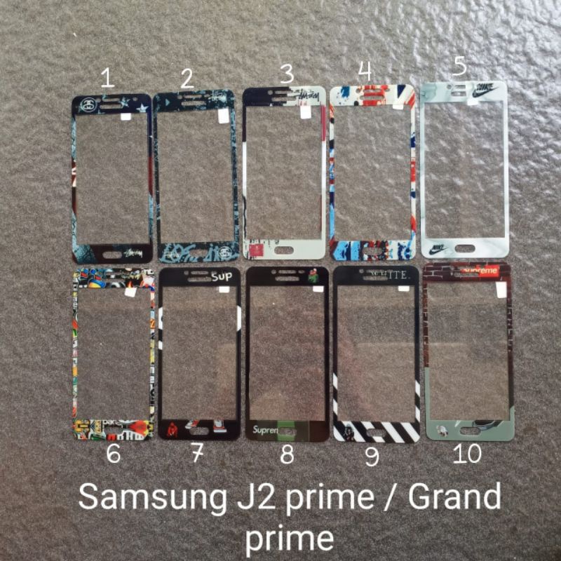 Tempered glass Samsung J2 prime G530 Grand prime motif gambar karakter anti gores kaca screen guard pelindung layar