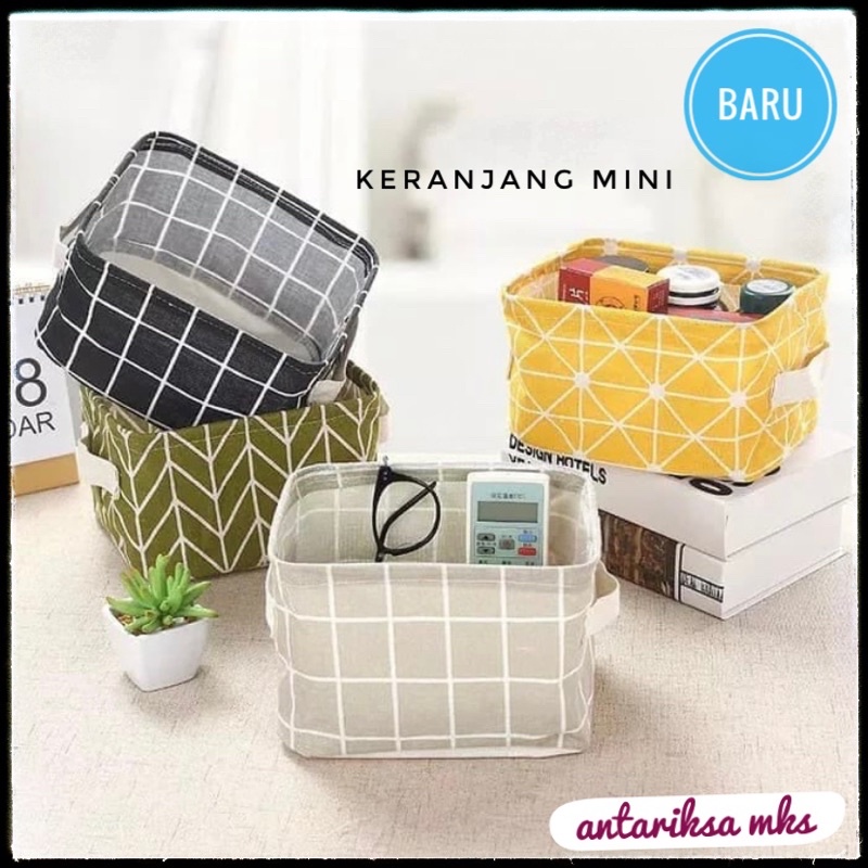 KERANJANG MINI /  Kotak Tempat Penyimpanan Pakaian Desktop Storage Box Keranjang Serbaguna Box Organizer