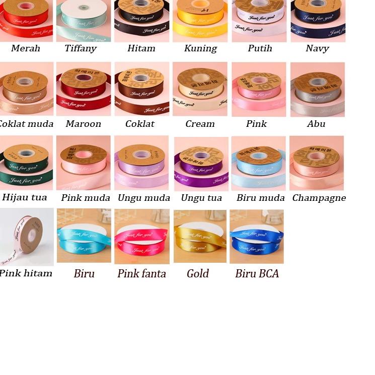 

Hemat Biaya 1ROLL Pita Satin 2,5cm (Just For You) - Pita kerajinan tangan PS002