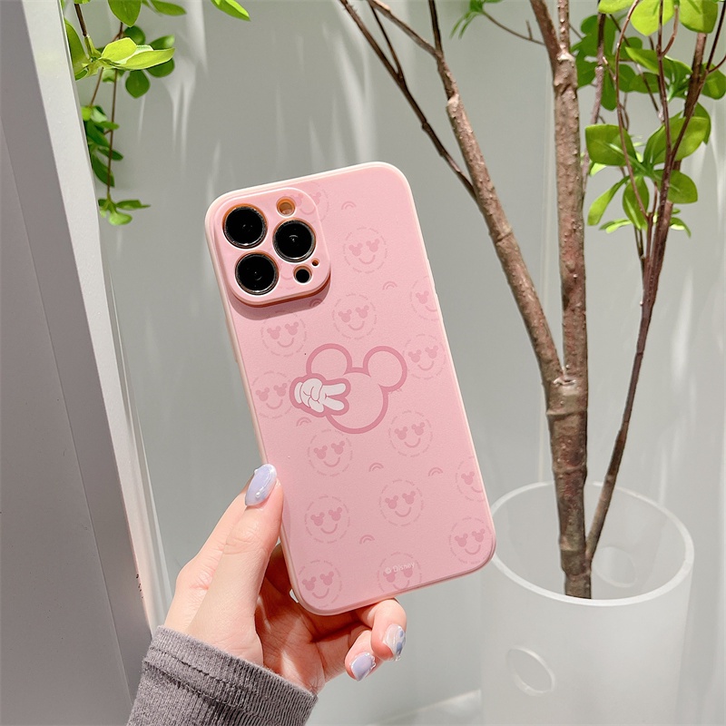 Minimalist Disney Mickey case iphone 11 pro max 13 pro max 12 pro max Xs max XR 7/8 plus se2020 Fun Side Pattern All Inclusive Shockproof Silicone Soft Case Cover