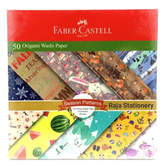 

Senikertas- Faber Castell 50 Origami Washi Paper Season Patterns 16X16Cm -Kertas-Seni.