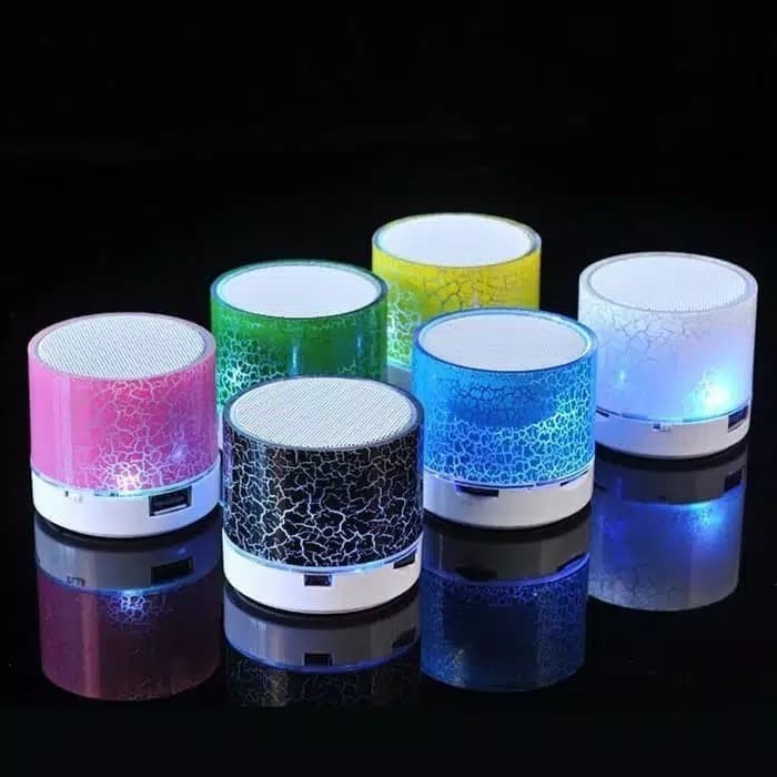 *Speaker Mini Bluetooth Portabel Retak Lampu Led Music Box