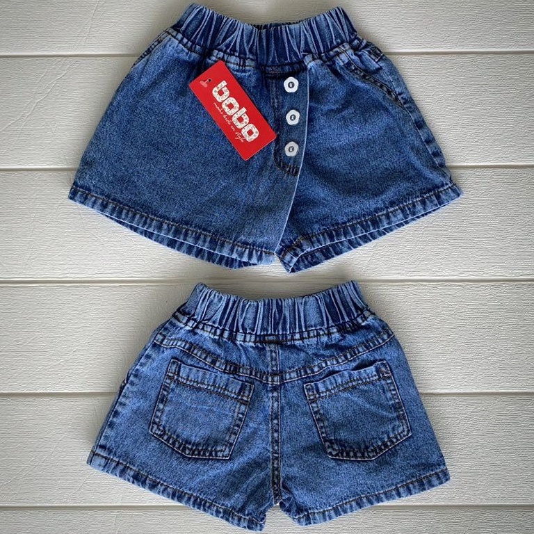 BOBO ROK CELANA ROCELA KANCING JEANS ANAK 1 - 7 TAHUN