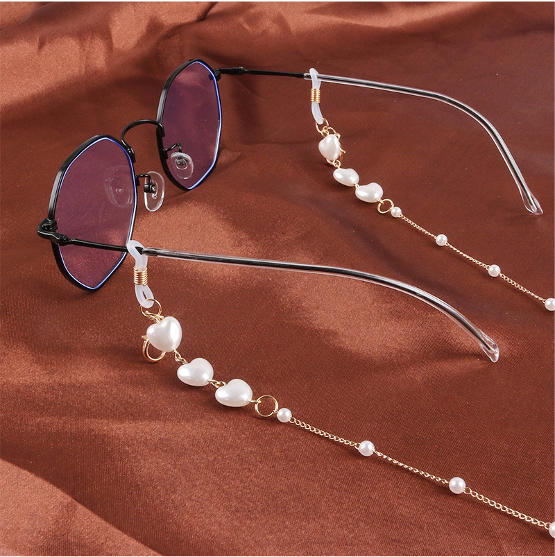 Glasses Chain Hanging Neck Mask Anti-lost Rope Dual Purpose Pearl Lanyard 75cm