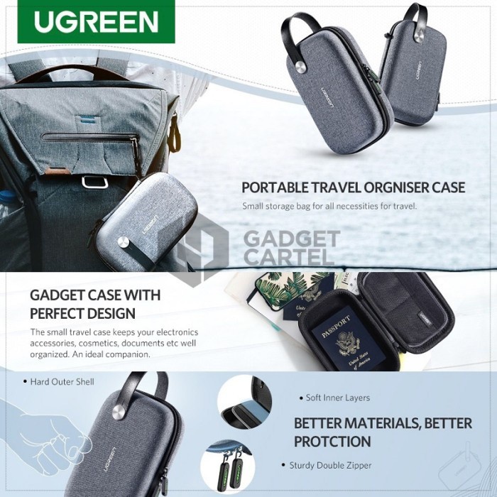 UGREEN Storage Travel Organizer Pouch Hard Disk Case HDD Powerbank Bag