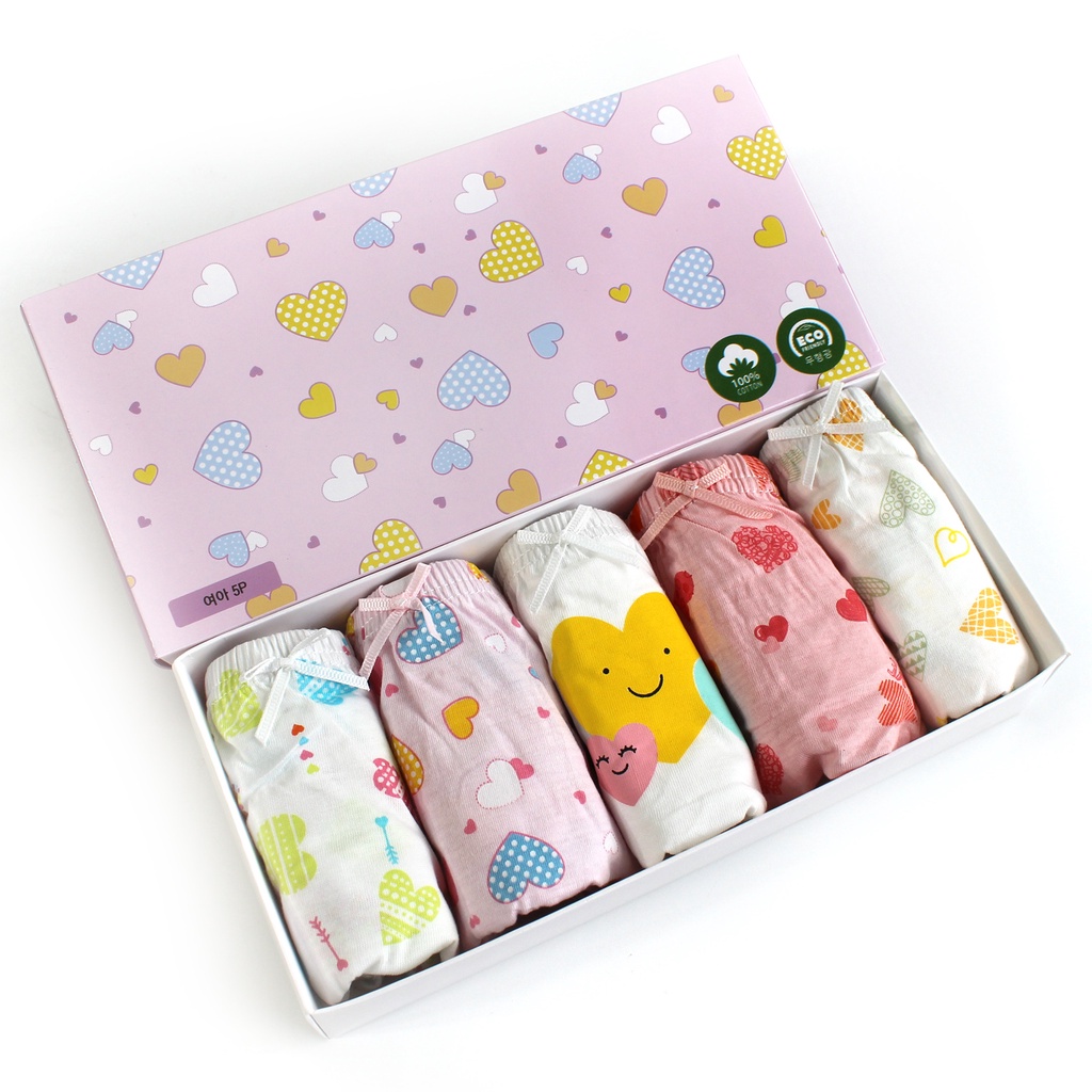 SET Celana Dalam Anak Perempuan 5 Pcs Kotak Celana Dalam Anak Cewek katun Impor Kolor Anak Cewe Love