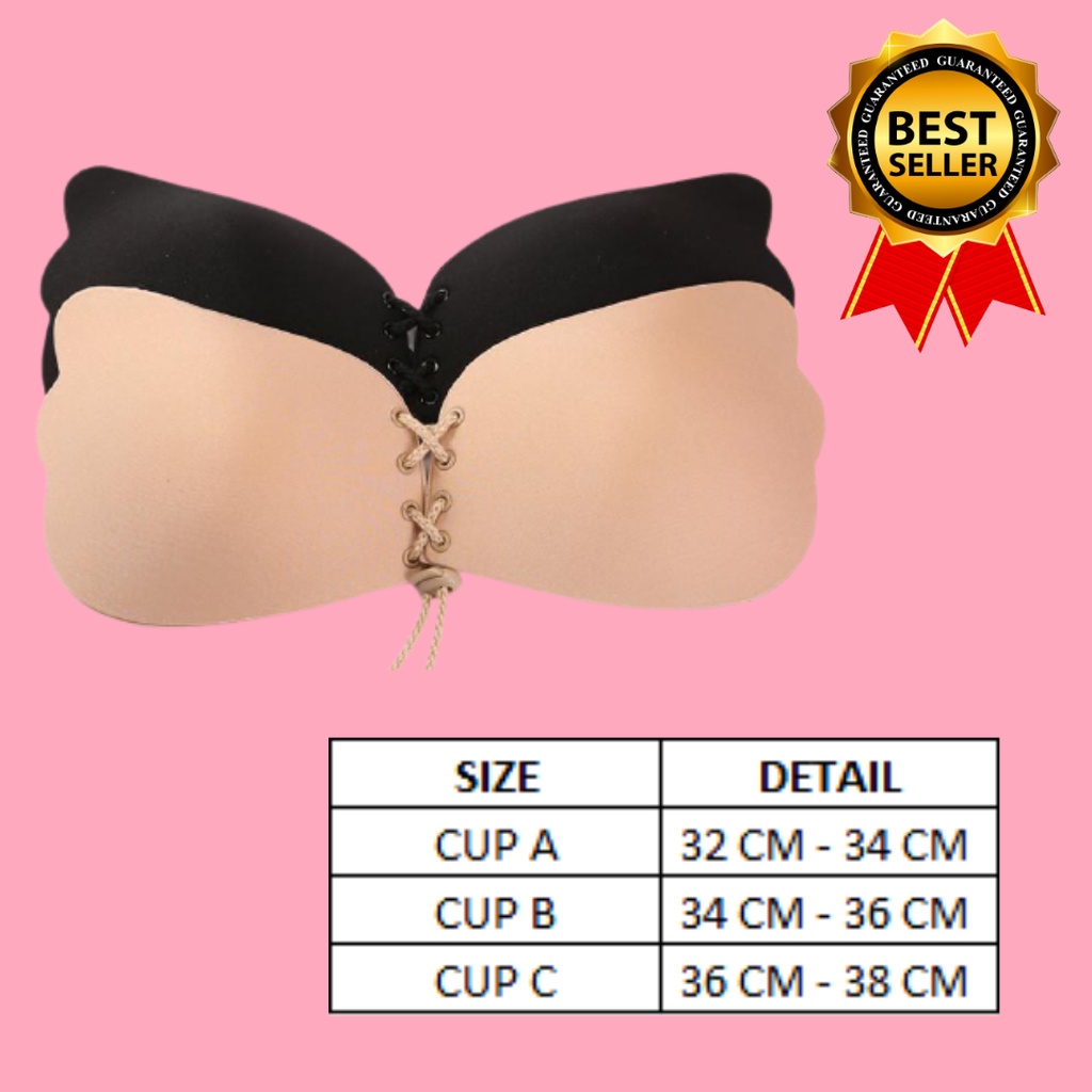 WINGS BRA bh beha wanita push up lace strapless cup backless angel bra seamless tanpa tali kawat kemben sexy tempel jumbo import pakaian dalam murah busa tipis push up wanita big size bandeu hot