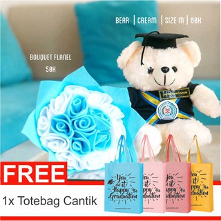 Paket Boneka Wisuda  Teddy dan Buket  Bunga  Mawar Jogja  