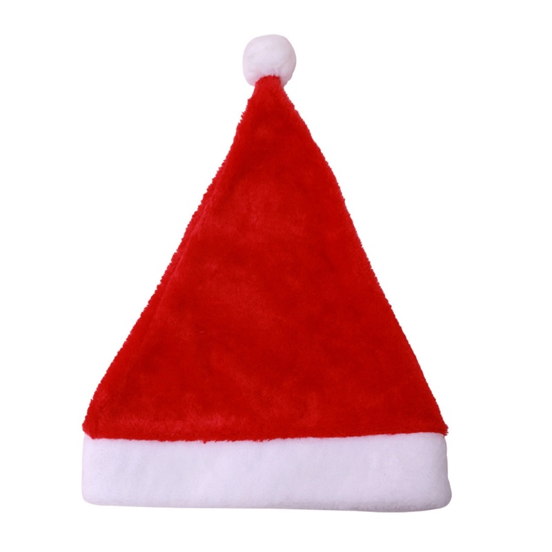 Topi Santa Bahan Plush Untuk Dekorasi Pesta Natal