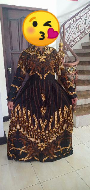 Big Size Jumbo Size Fit Xxl Ld 110 Cm Couple Batik Model Gamis Warna Hitam