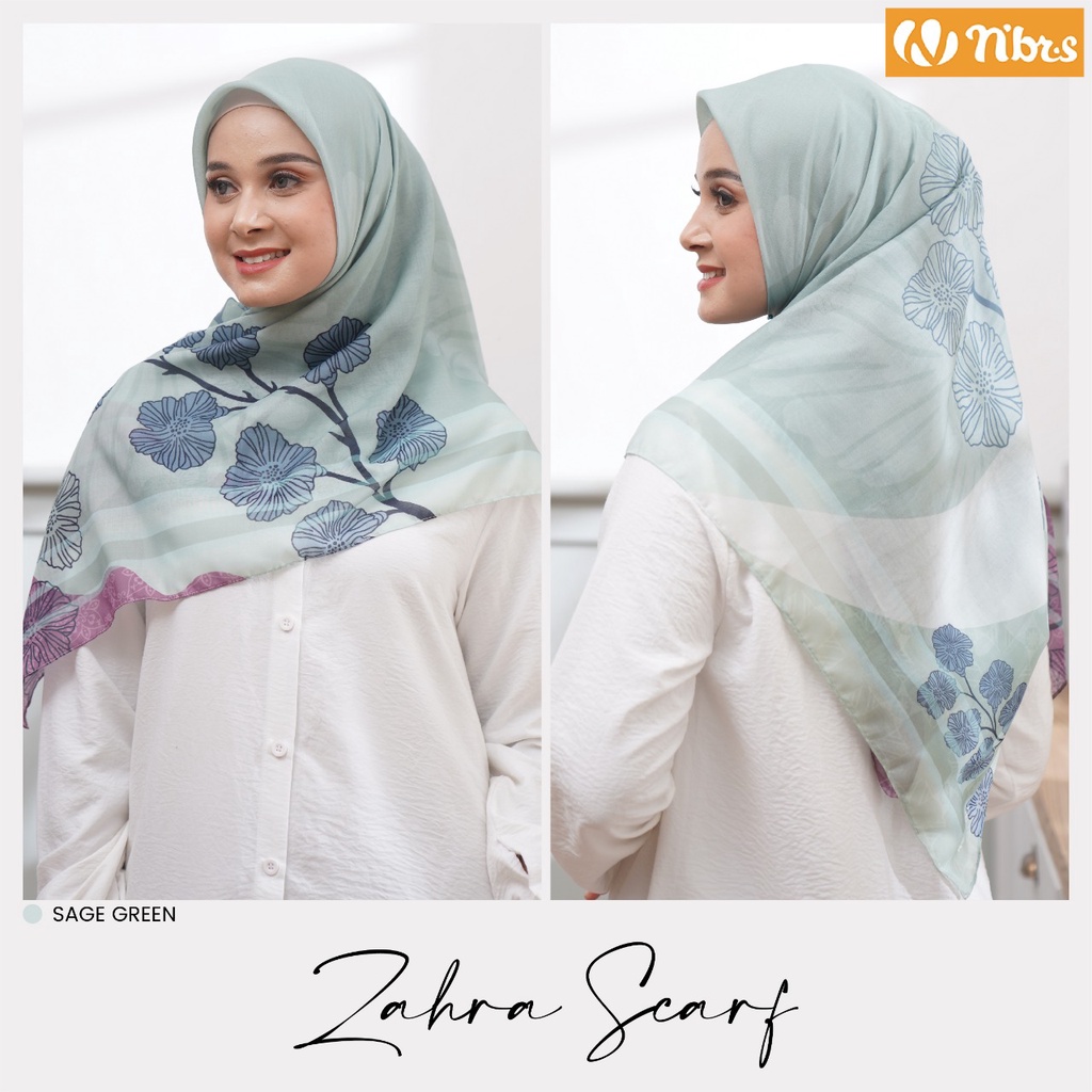 NIBRAS HIJAB ZAHRA SCARF HIJAB MODERN KEKINIAN BAHAN VOAL MOTIF PRINT by NIBRAS HIJAB