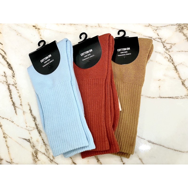 COTTON ON Socks Kaos Kaki Cotton Line Polos Original