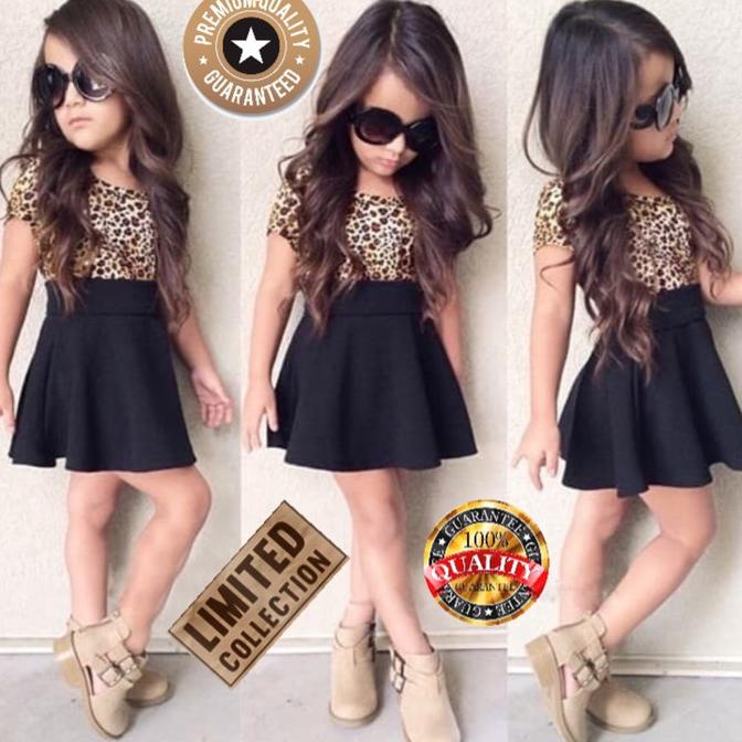 Pakaian Anak Perempuan Baju Anak Leopard Baby Korea Dress AF KID GC 13