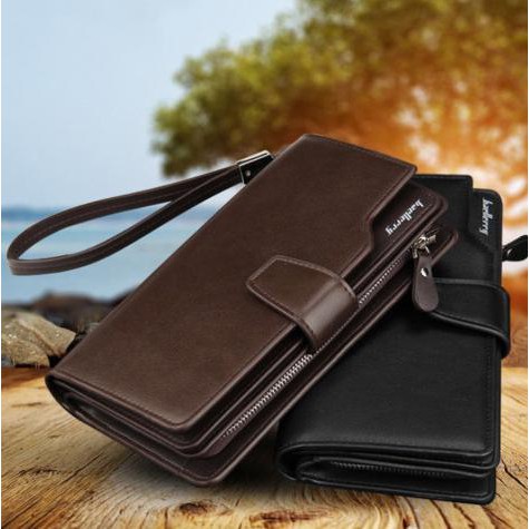 DOMPET KULIT PRIA COWOK WANITA PANJANG IMPORT BAELLERY PU LEATHER ORI - COKELAT