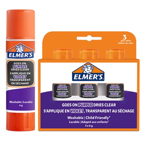 

ELMERS Glue Stick Purple 3 pc 6 gr Lem Stick Lem Sekolah Perekat Kertas