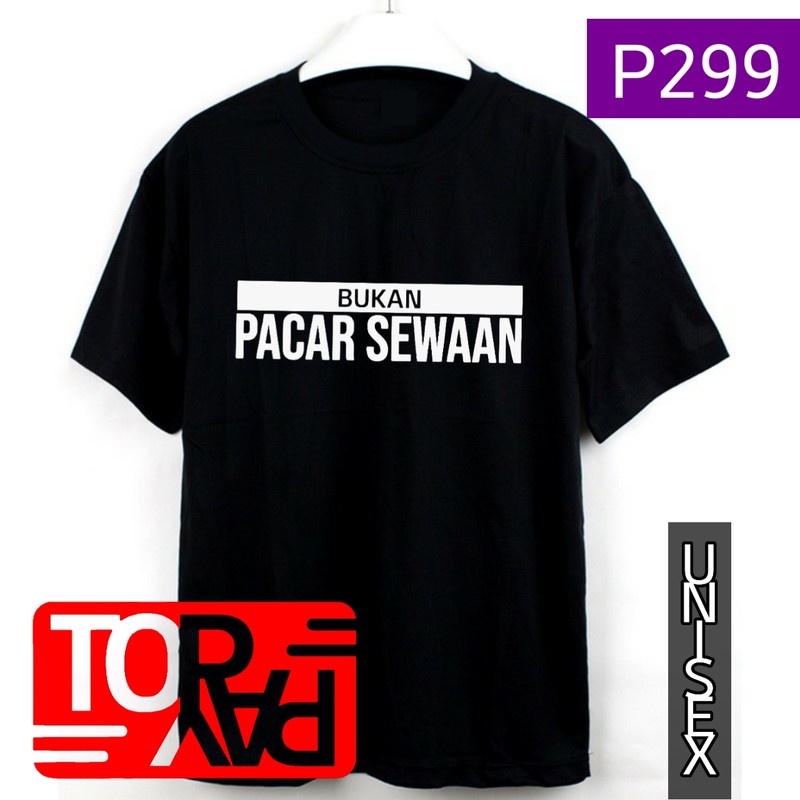 baju kaos kata pria wanita 30s L XL P299 bukan pacar sewaan baju distro atasan santai hitam 30s L XL