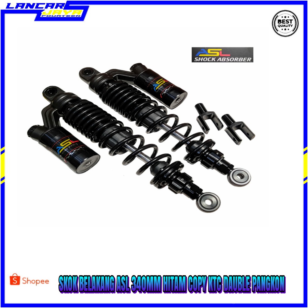 SHOCK SKOK BELAKANG REPLIKA KTC TABUNG ATAS DOBEL CLIK + DOBEL PANGKON 340 MM ASL MERAH&HITAM