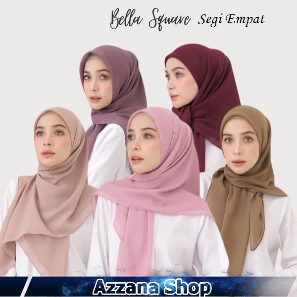 JILBAB POLOS SEGI EMPAT / HIJAB SEGI EMPAT BELLA SQUARE / HIJAB POLOS SEGI EMPAT BELLA SQUARE