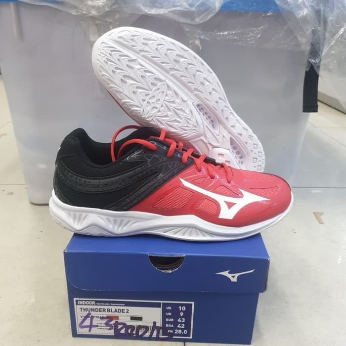  SEPATU BADMINTON MIZUNO THUNDER BLADE 2  MERAH Shopee 