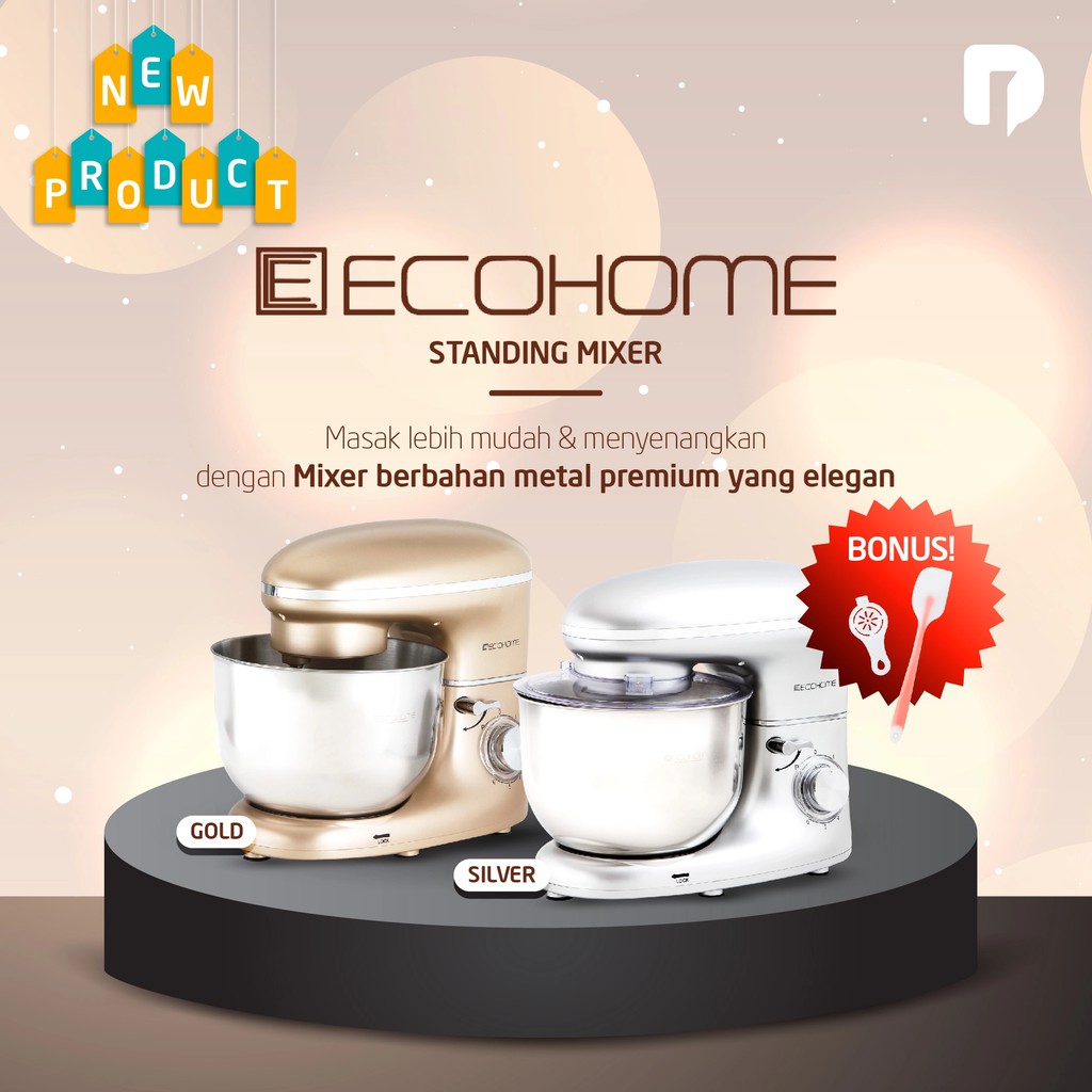 Ecohome Stand Mixer Gold | Low watt 6,5 Liter