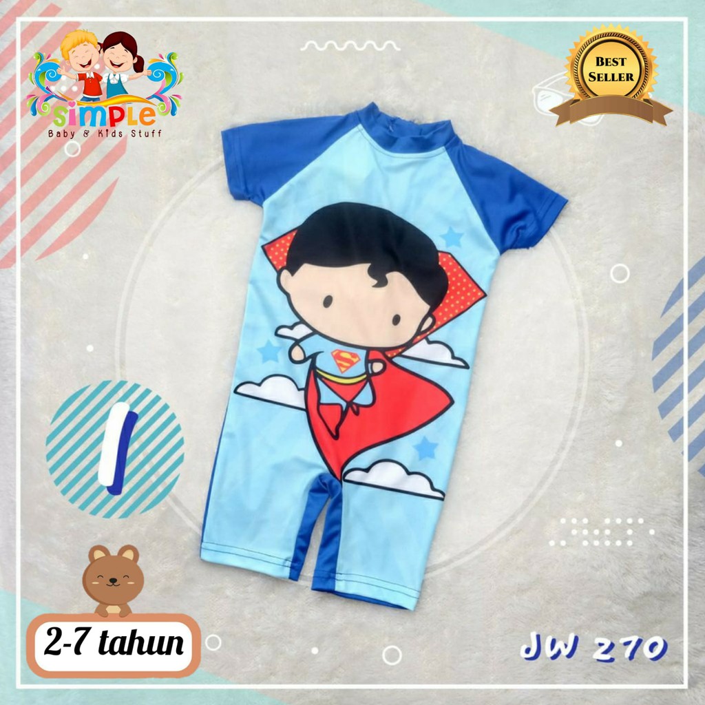 Baju Renang Anak Laki-laki Import JW270 Karakter Series Usia 2-7 Tahun