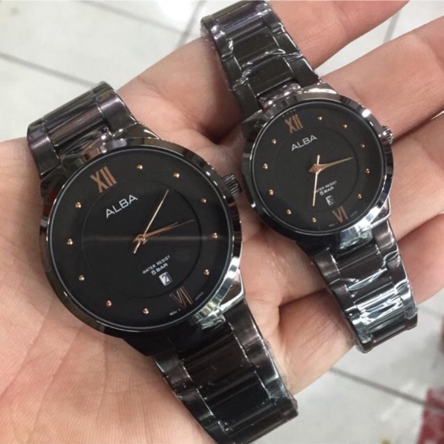 NEW!! Jam tangan couple alba “TANGGAL AKTIF” (freebox dan baterai cadangan)