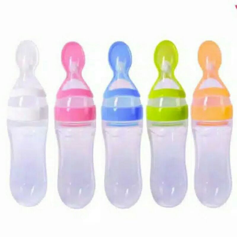 Botol Susu Sendok Mpasi Full Silicone/Sendok Botol Silikon BPA Free