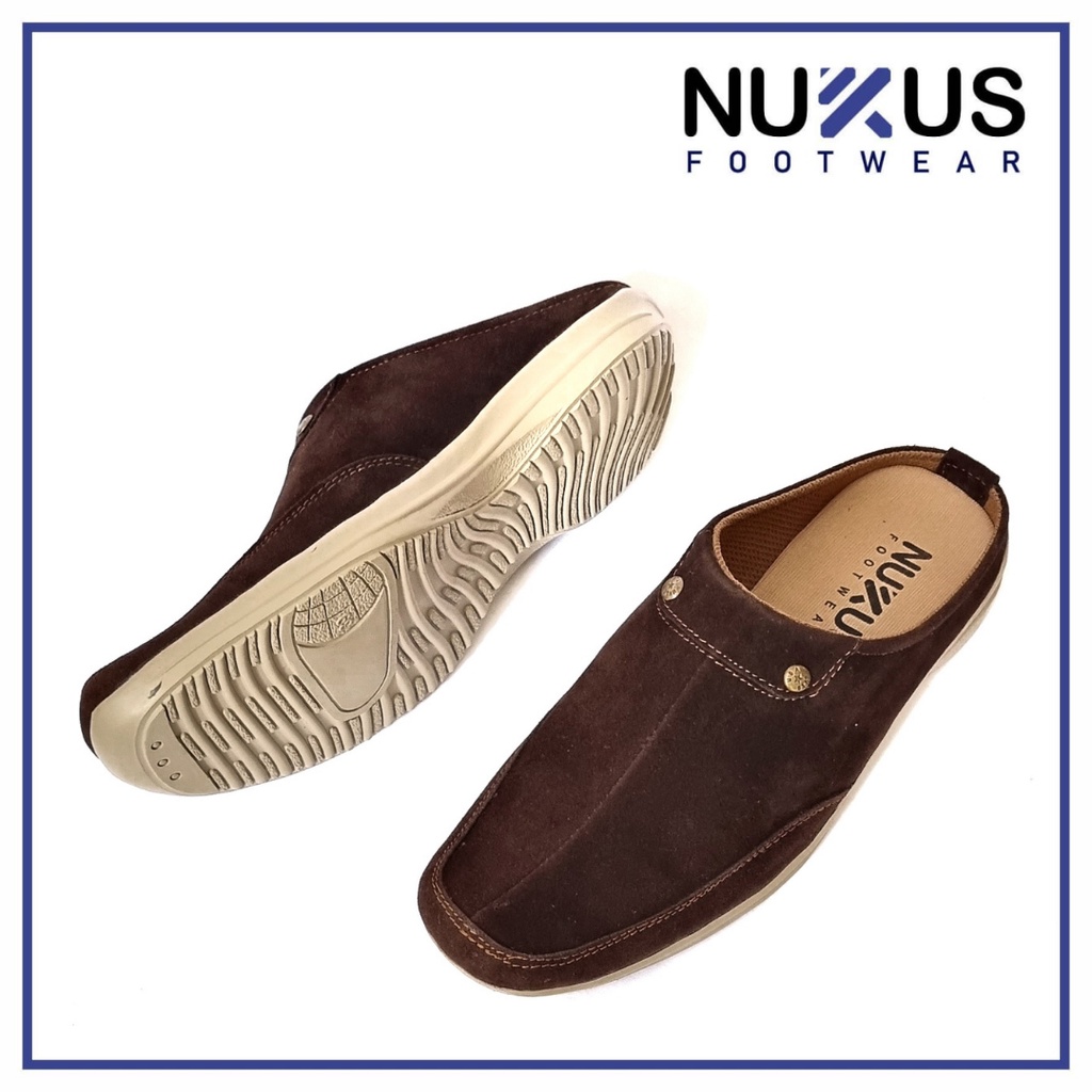 Sandal Selop Pria Slop Bustong Nukus Coklat Tua - SL FDY 01