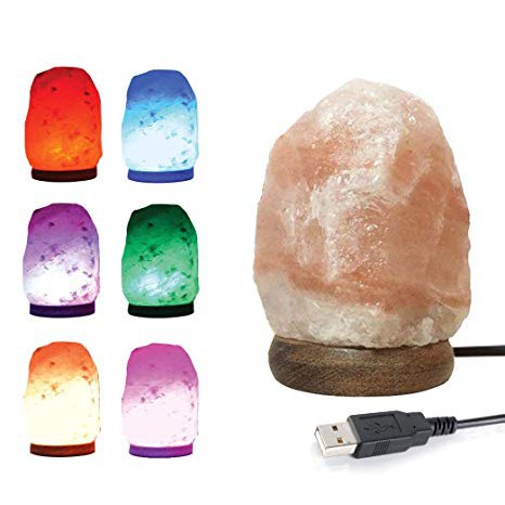 Nature Concept USB LED 7 COLOR Himalayan Salt Lamp Lampu Garam Himalaya