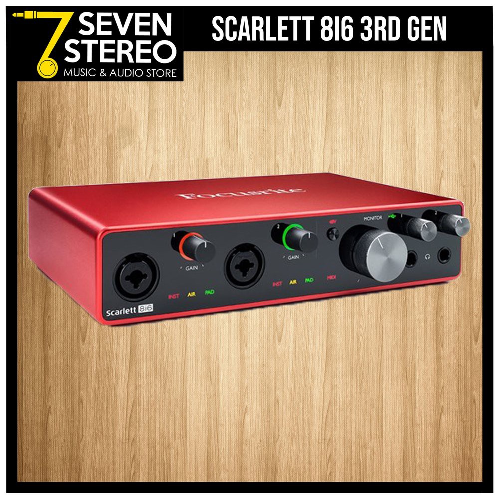 Focusrite Scarlett 8i6 3rd Gen USB Audio Interface - Soundcard Recording