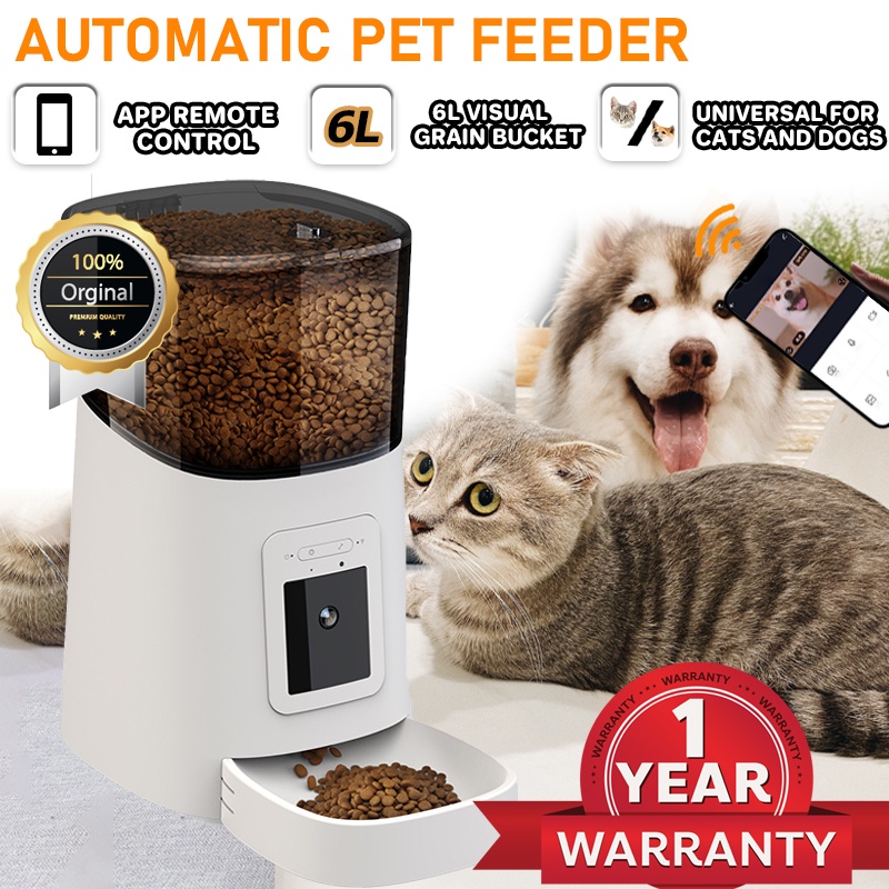 6L WIFI 1080P Smart Pet Feeder Gratis CCTV Android+IOS WIFI Kontrol Otomatis Dispenser Makanan Smart Wi-Fi Pet Feeder