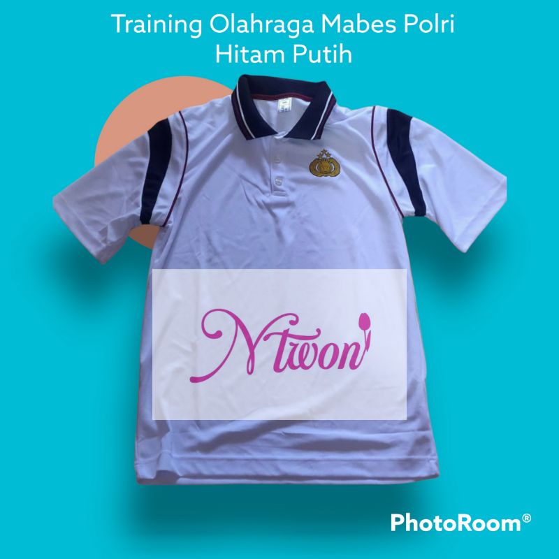 Baju Olahraga Mabes Polri Warna Hitam Putih