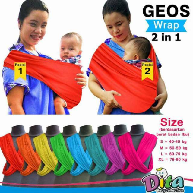 BISA TUKAR SIZE Geos Wrap 2in1 Motif geos Kaos gendongan Wrap instan BABY WRAP SIMPEL