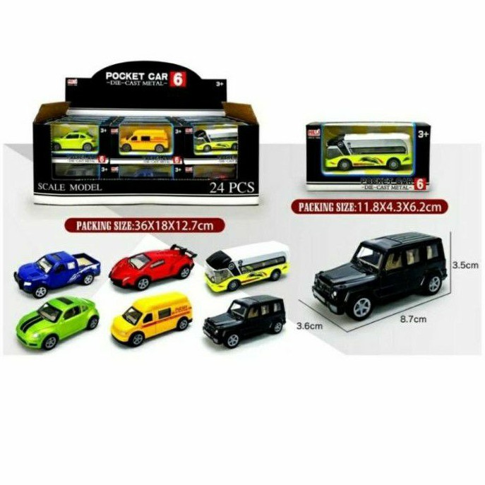  Mainan  Mobil  Mobilan Pocket car Diecast Metal Shopee  