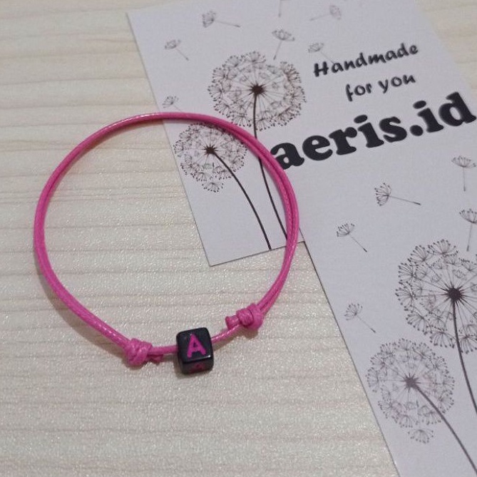 Gelang Inisial Huruf / Gelang Nama / Gelang Couple [PINK]