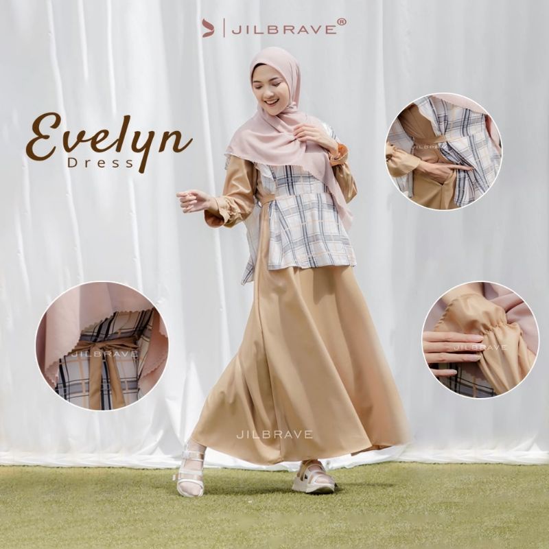 Jilbrave Evelyn Dress - Warna Cream