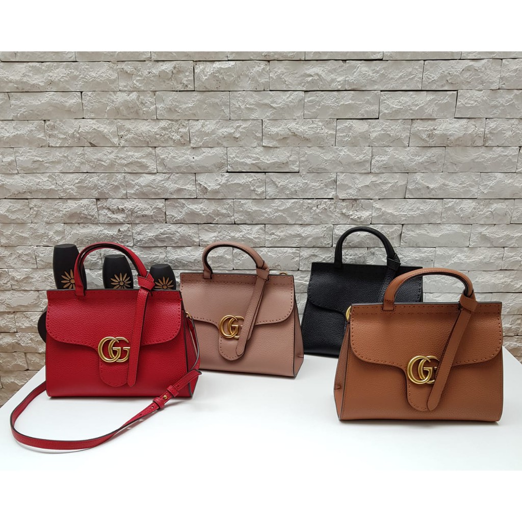 NEW 13 - FASHION WANITA GC GG Marmont Leather Top Handle Mini Bag