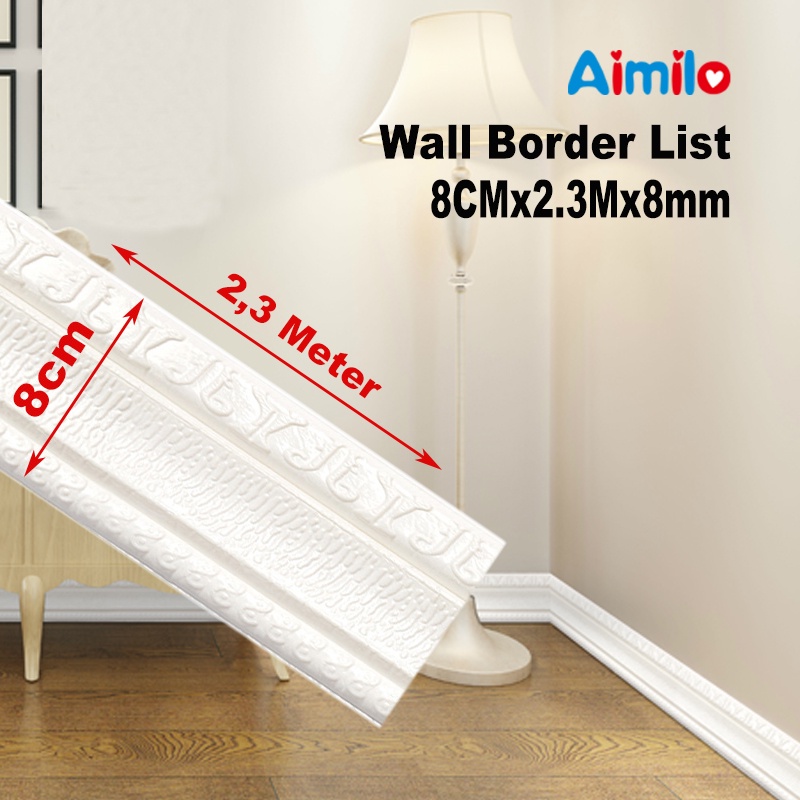 (Aimilo)  List Wallpaper Dinding 3D Wall Foam Border List Stiker 2.3 Meter-T1-1