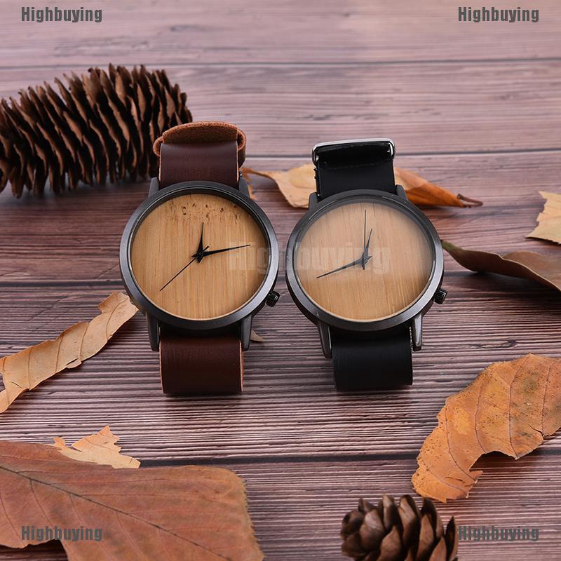  Jam  Tangan Analog Quartz Modern Bahan Kayu  Bambu  Lembut 