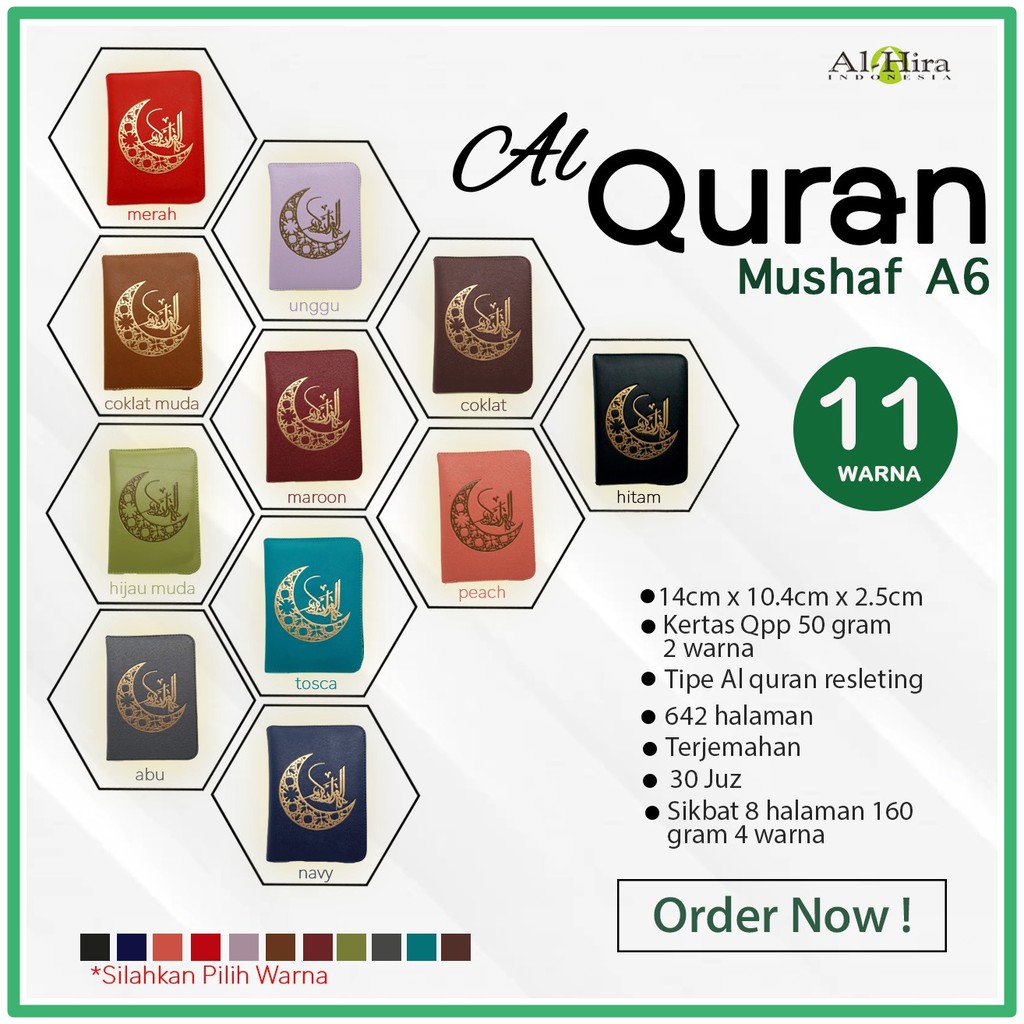 Promo Mushaf Saku Resleting Ukuran A6 (16 x11) Alquran Terjemahan
